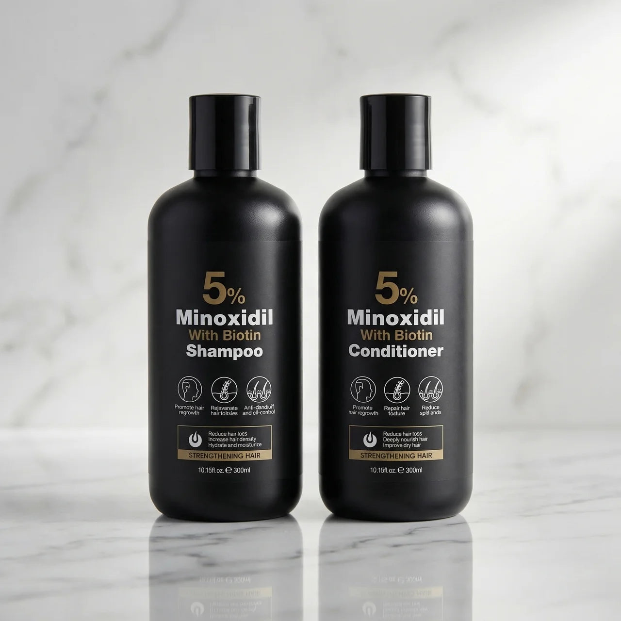Minoxidil Shampoo & Conditioner 5% – For sunnere hodebunn og sterkere hår (2x300 ml)