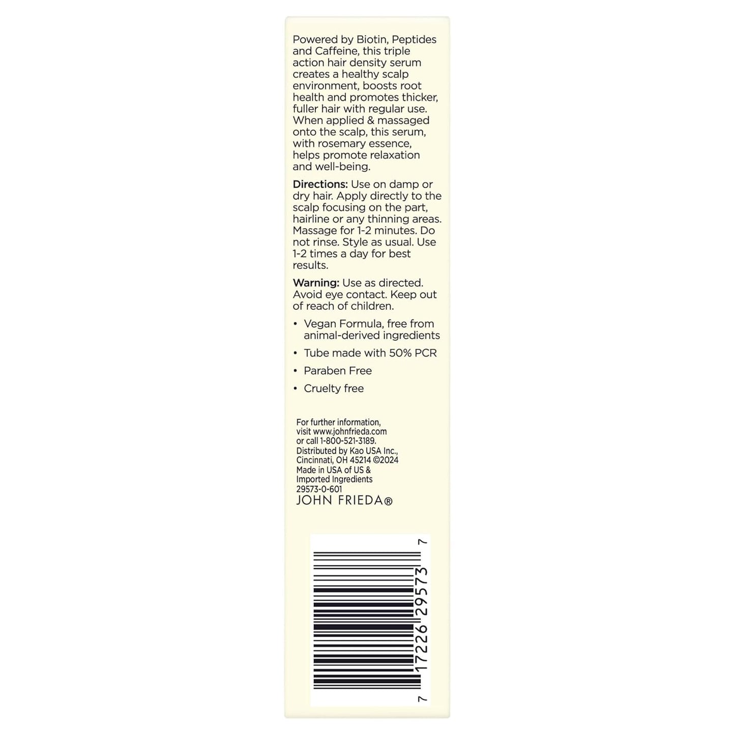John Frieda ULTRAFiller+ Scalp Serum – Økt Hårtetthet & Fyldigere Hår (Biotin + Peptider)