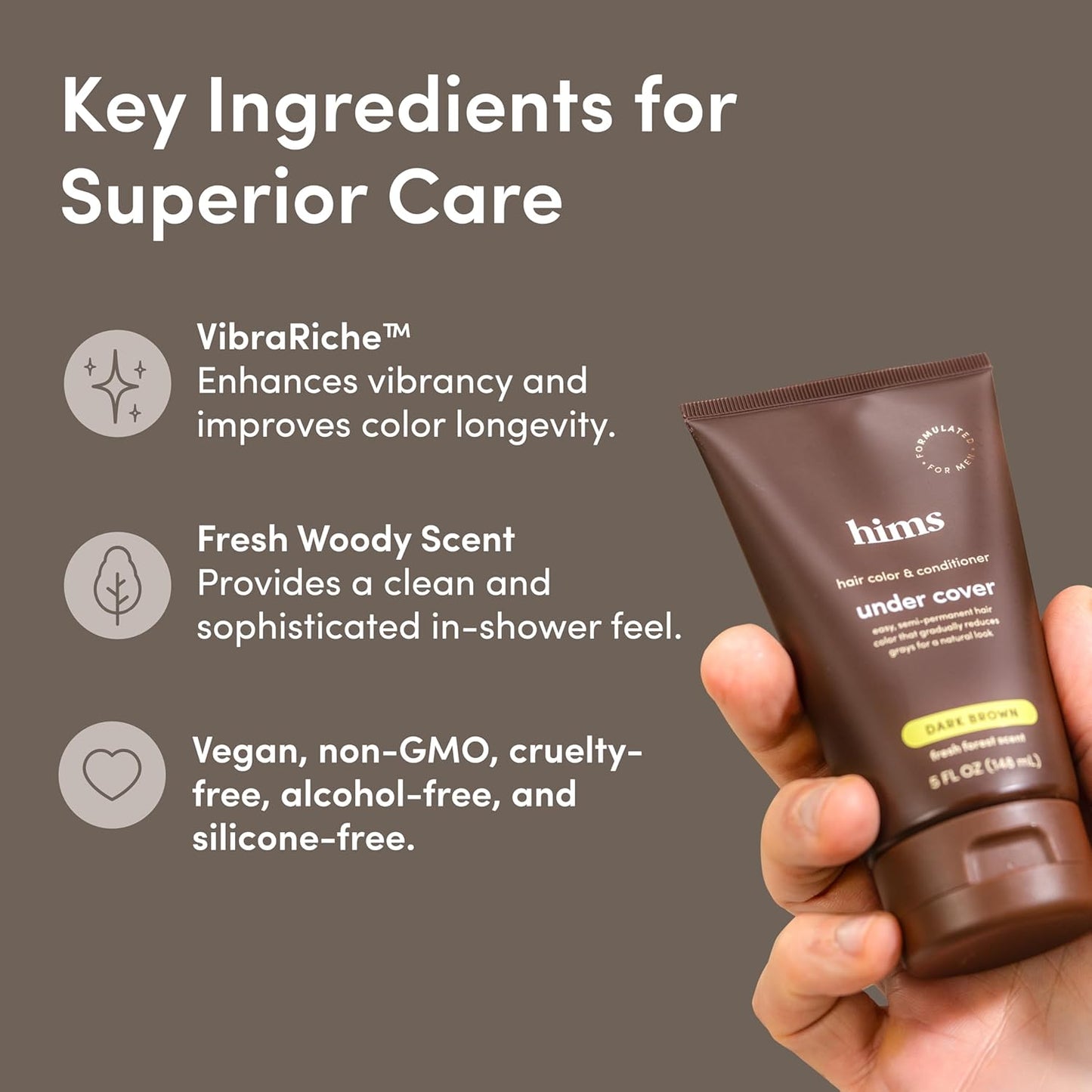 HIMS Under Cover – Hårfarge og Conditioner (Mørk Brun)