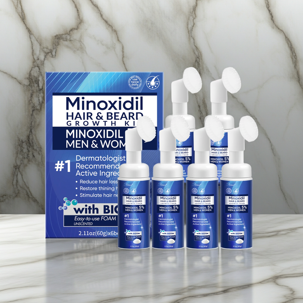 Minoxidil 5 % Foam med applikator – 6 måneders forbruk