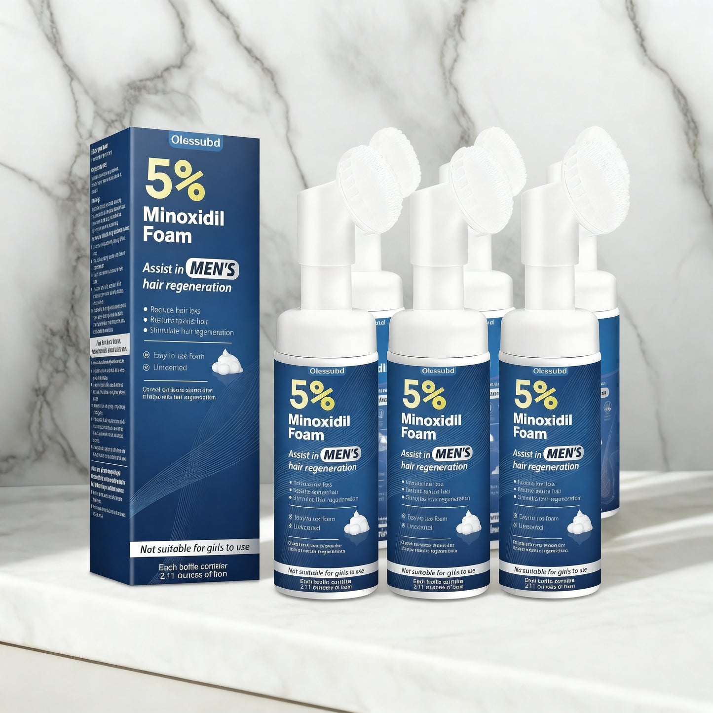 Minoxidil 5 % Foam med applikator – 6 måneders forbruk